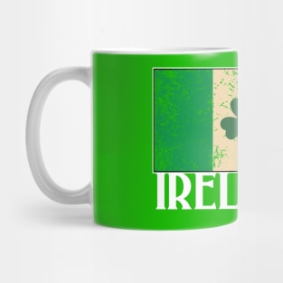 Irish Flag Shamrock Distressed Design Mug